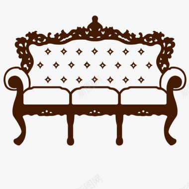 欧式沙发套装手绘欧式沙发图标图标