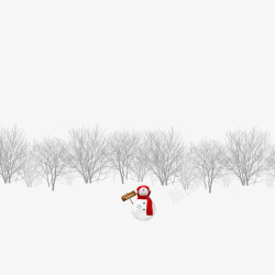 锏借壊鐨勯洩镙雪地上的树和雪人高清图片