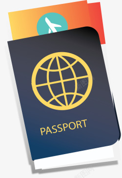 毕业旅游护照机票矢量图素材