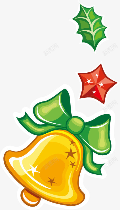 彩绘圣诞节装饰元素png免抠素材_88icon https://88icon.com merrychristmas 五角星 圣诞老人 圣诞节元素 蝴蝶结 装饰图