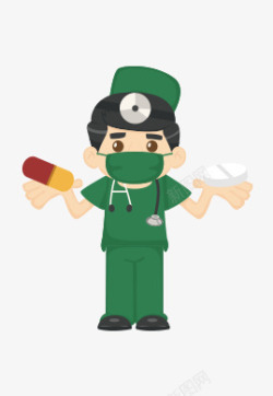 男护士吃药绿色衣服男护士吃药二高清图片