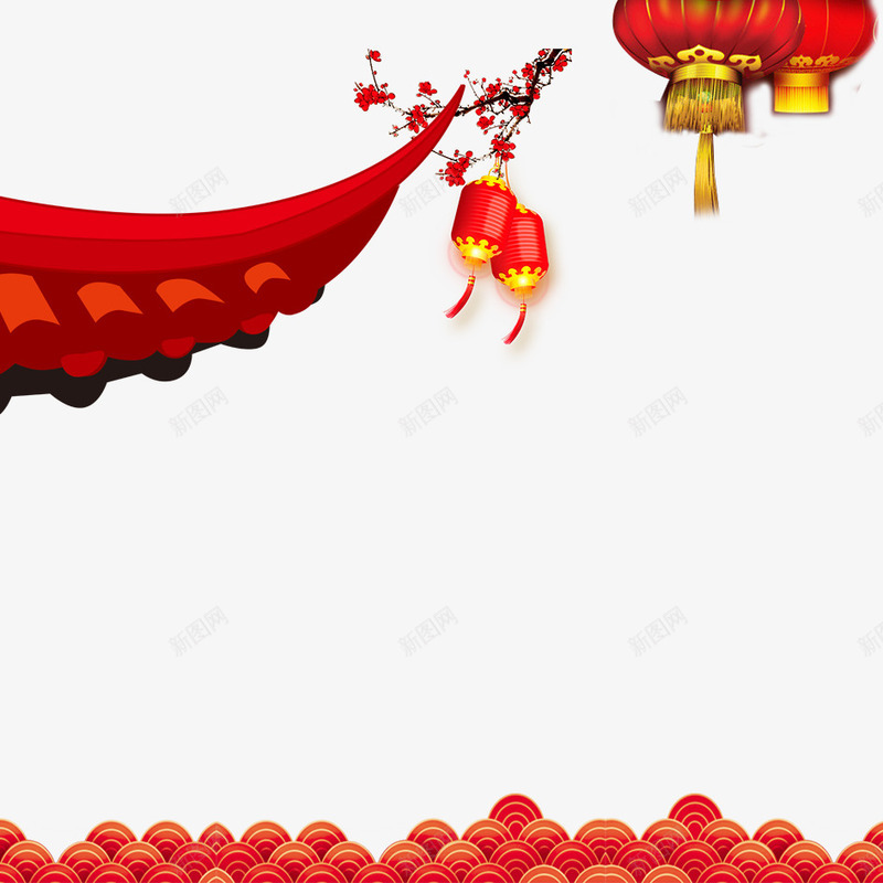 2018春节psd免抠素材_88icon https://88icon.com 2018年 喜庆 庆祝 新年 春节 灯笼 狗年 红灯笼 背景 装饰