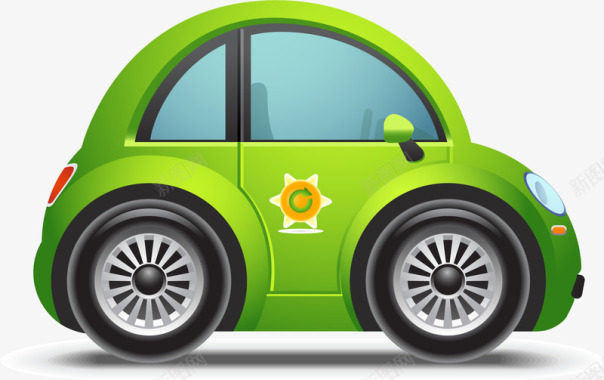 汽车存放标志精美绿色环保汽车污染标识矢量图图标图标