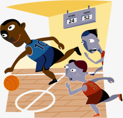 卡通插图篮球比赛记分板素材
