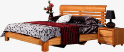 木质床和床头柜素材