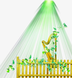 绿色光束植物腾装饰效果素材