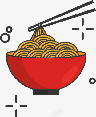 传统红色大门中国风红色面食图标图标