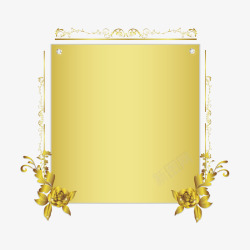 金色玫瑰花装饰文字底版矢量图素材