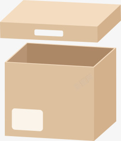 纸箱整理盖子和箱体分开的纸箱矢量图高清图片