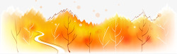 卡通手绘秋季景色素材