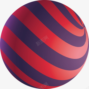 蓝色科技曲线透明立体球体漂浮立体球图标图标