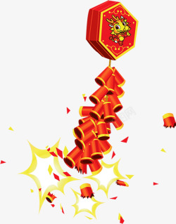 红色新年春节鞭炮素材