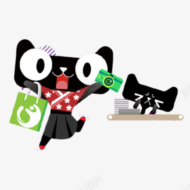 天猫双十二艺术字卡通天猫logo图标图标