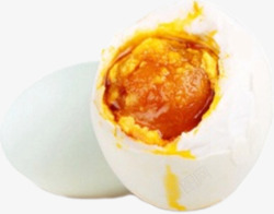 白色熟食土鸭蛋蛋黄流油素材