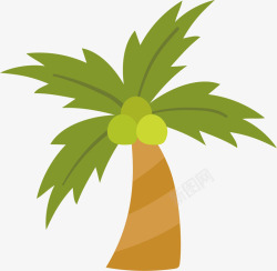 绿色的椰子树矢量图素材