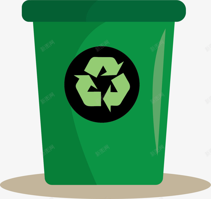 卡通扁平绿色垃圾桶png免抠素材_88icon https://88icon.com 世界环境日 卡通垃圾桶 垃圾回收 环保 生态循环 绿色垃圾桶 自然