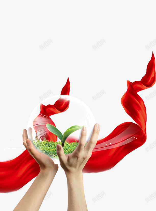 手捧小草保护环境公益广告psd免抠素材_88icon https://88icon.com 保护环境 公益广告 小草 广告素材 手 红飘带