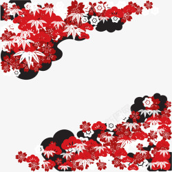 装饰喜庆中国红色花纹图案素材