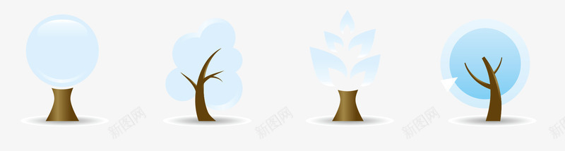 树木png免抠素材_88icon https://88icon.com 大树 小树 果树 植物 矢量树 绿树 雪树