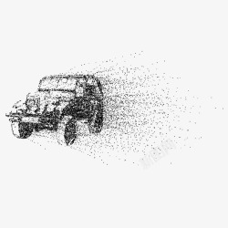 矢量吉普车黑色砂砾粒子汽车元素矢量图高清图片
