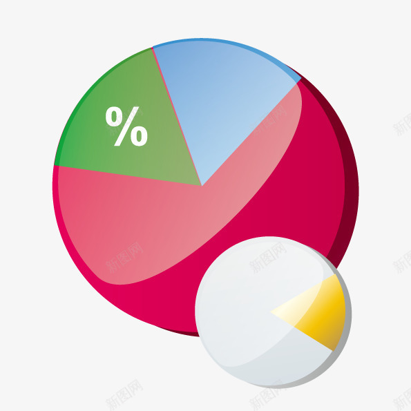 业绩展示饼状图png免抠素材_88icon https://88icon.com 圆形比重 圆饼图 总结元素 比重展示