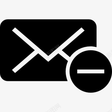邮件删除黑色的背面封闭的信封符号图标图标
