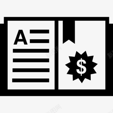 新闻报道的文本行本书图标图标