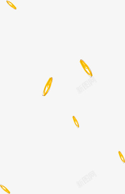 手绘黄色漂浮菊花花瓣素材