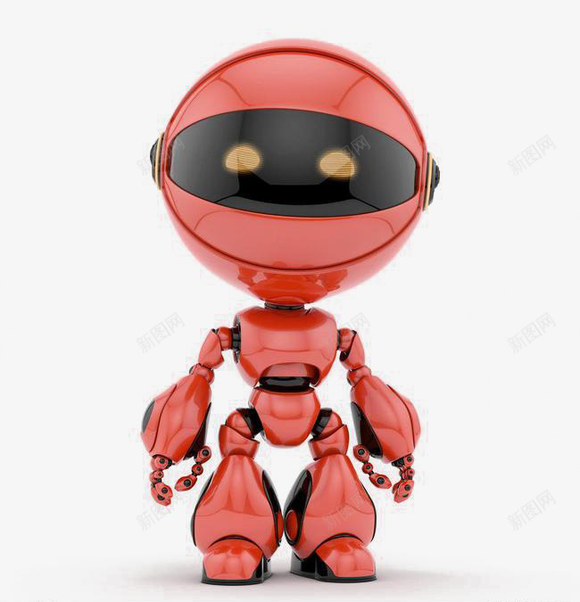 微笑机器人png免抠素材_88icon https://88icon.com 图案 现代 电子 科技 红色