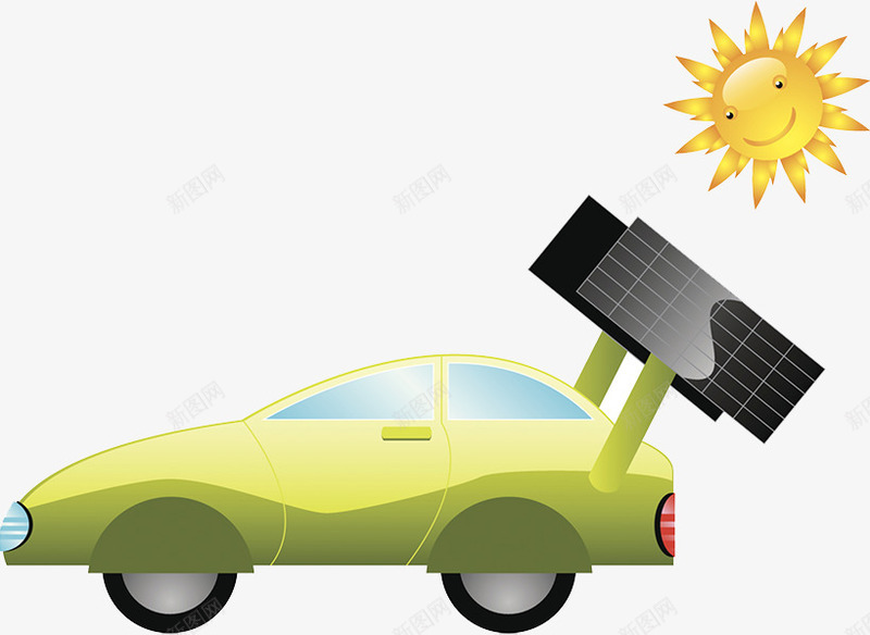 太阳能汽车png免抠素材_88icon https://88icon.com 可再生能源 太阳能 新能源汽车 绿色环保