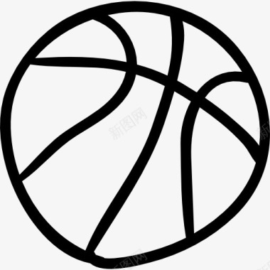 手绘教育素材篮球手绘图标图标