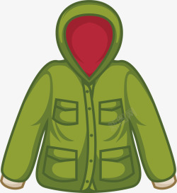 绿色冬季保暖棉服矢量图素材