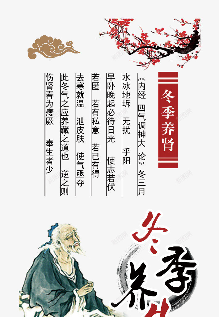 冬季养肾png免抠素材_88icon https://88icon.com PSD分层素材 中医养生 冬季养生 冬季养肾 分层素材 古代医师 梅花 背景 设计