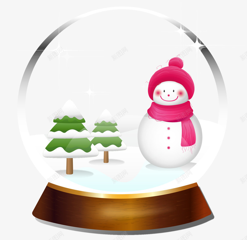 手绘玻璃球png免抠素材_88icon https://88icon.com 手绘 玻璃球 雪人