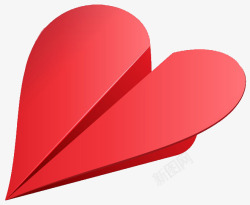 爱心纸飞机红色创意折叠心形漂浮纸飞机高清图片