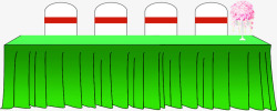 创意合成绿色的桌布椅子素材