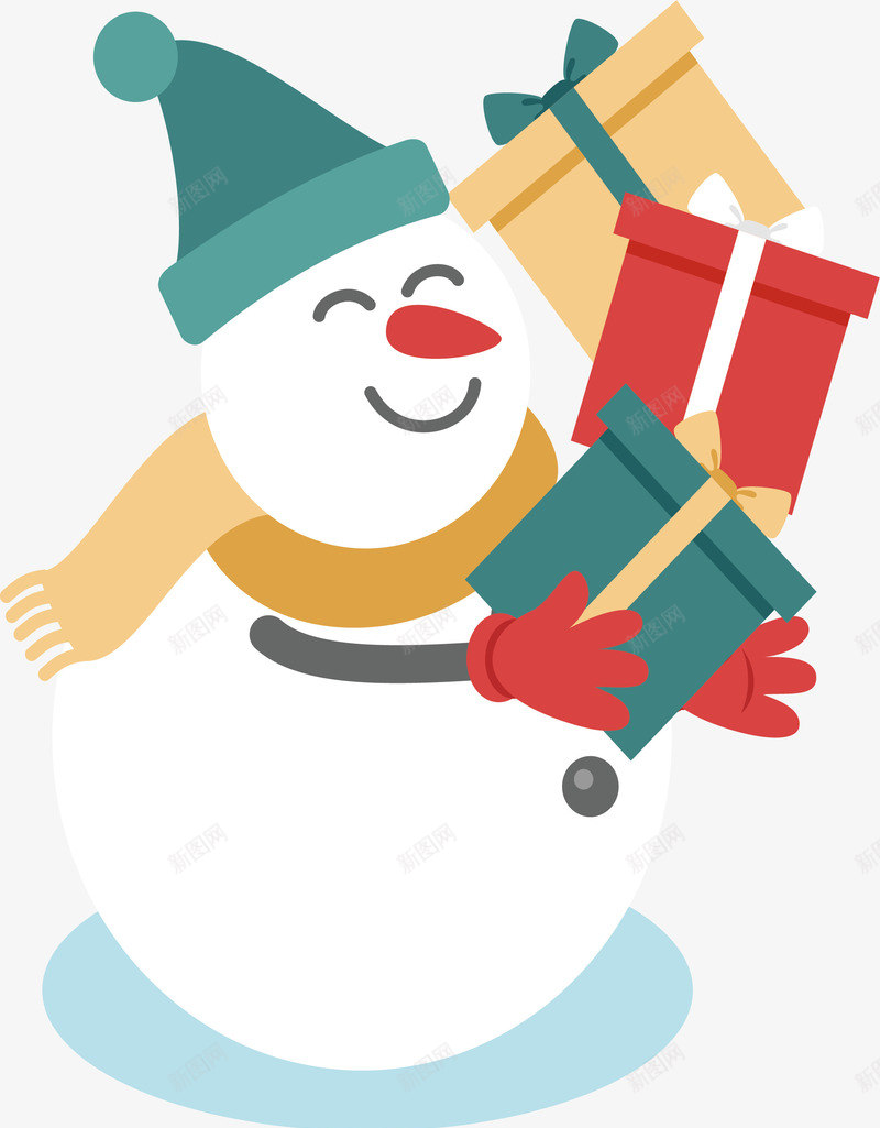 送礼物的雪人png免抠素材_88icon https://88icon.com 圣诞礼物 彩色礼物 抱着礼物 矢量png 礼物堆 雪人