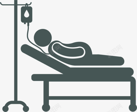 护士推着病人瘫痪病人卡通图标图标