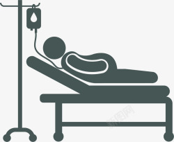 病人卧床瘫痪病人卡通图标高清图片