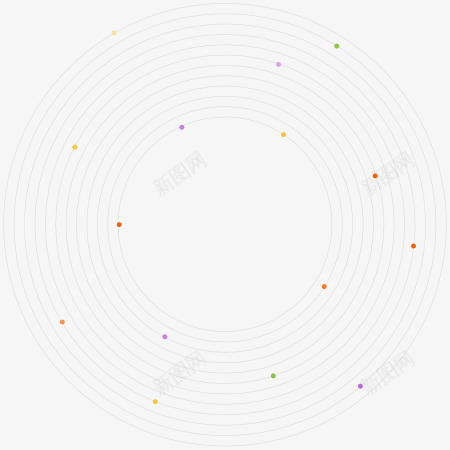 飘浮圆线png免抠素材_88icon https://88icon.com 圆点 彩色 线条