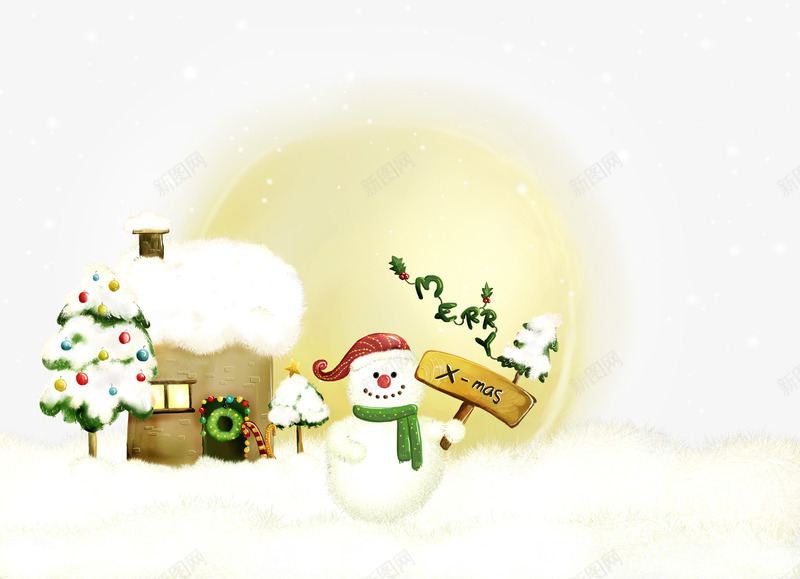 雪房子和雪人png免抠素材_88icon https://88icon.com 圣诞节 太阳 白色 雪人 雪房子