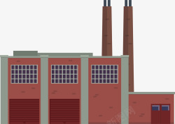 红色的工厂大楼矢量图素材