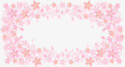 粉色梦幻花朵框架素材