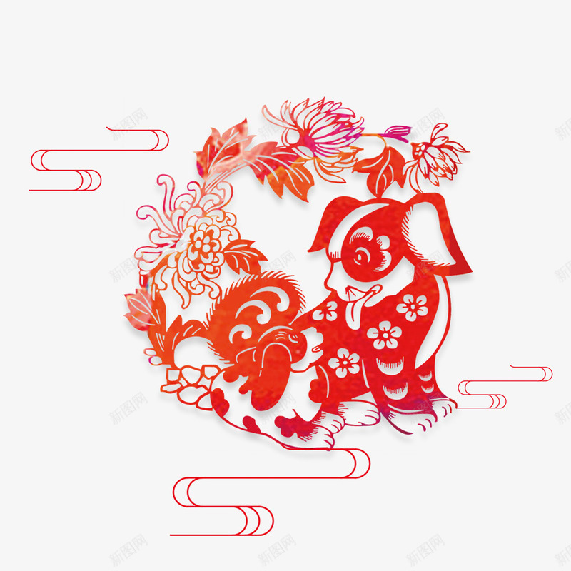 狗年贴纸png免抠素材_88icon https://88icon.com 喜庆 团聚 庆祝 春节 春节窗 灯笼 窗户剪纸 装饰 贴纸 过年 高兴