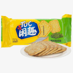 达能闲趣饼干黄色夹心清甜清闲自素材