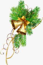 圣诞节日蝴蝶结铃铛大树素材