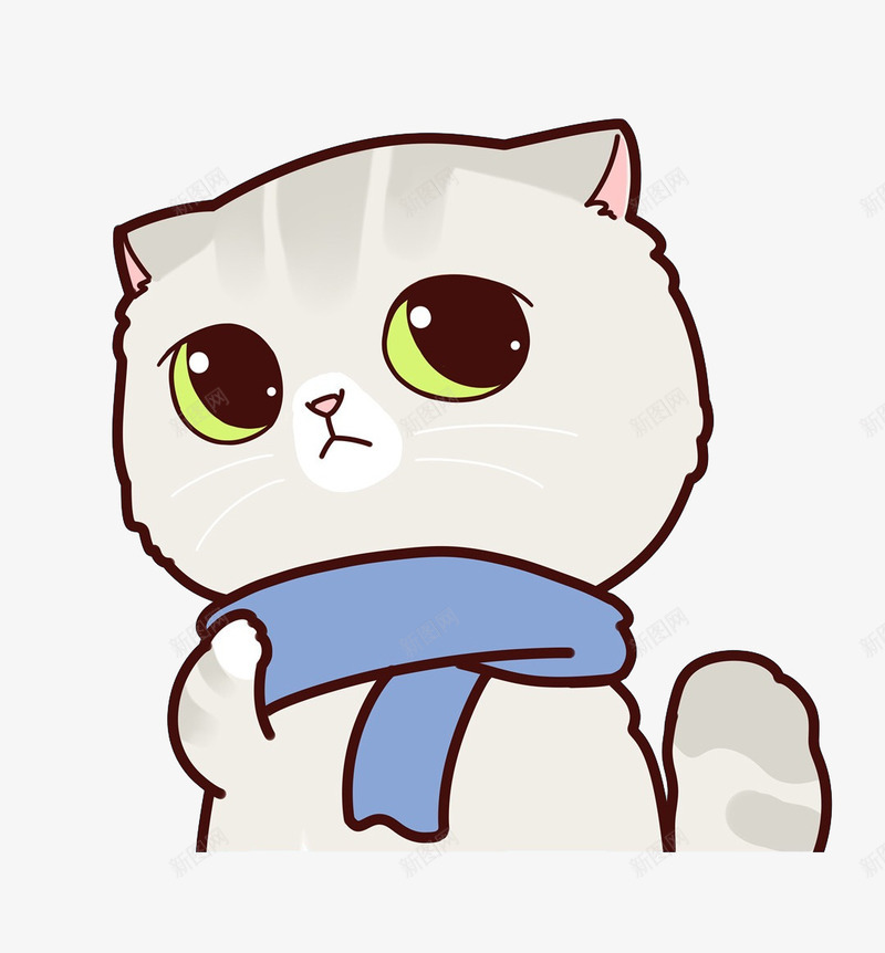 戴围巾的猫png免抠素材_88icon https://88icon.com 保暖 冬季 卡通 可爱的 围巾 猫咪 眼睛 胡须