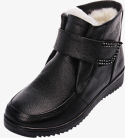 冬季黑色棉鞋素材