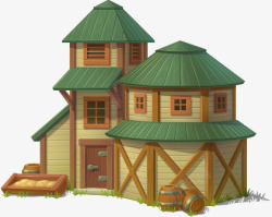 古装木质房屋素材