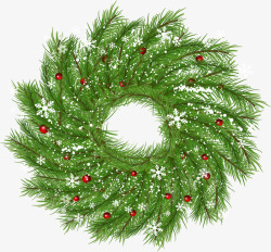绿色松针逼真的圣诞绿色花环矢量图高清图片